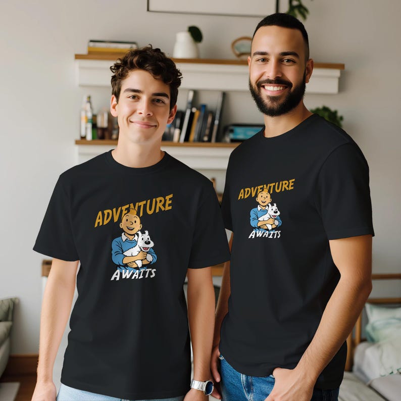 Tin Tin Adventure Awaits Premium Unisex Crewneck T-shirt | Bella + Canvas 3001