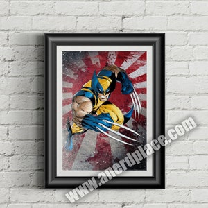 Wolverine v1 Superhero Digitally Painted Art Print comic book superhero man cave