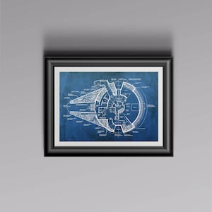 Planos del Halcón Milenario - 3 para elegir - Star Wars - IMPRESO nerd hombre cueva geek dormitorio oficina