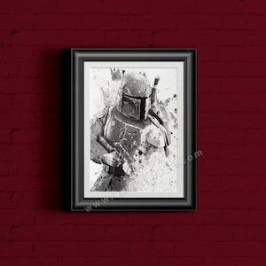 Boba Fett Art V2 - Star Wars fanart print kinderen geek grot jongens nerd verjaardag Boba Fett