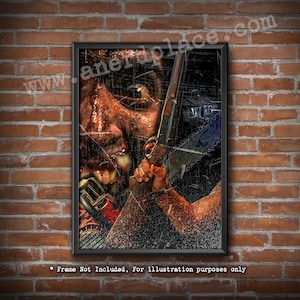Movie Maniac 8 - Classic Horror Tribute Digitally Painted Art Print for Man Cave Halloween