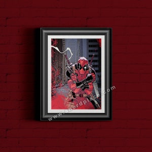 Impresión artística de Deadpool versión 2 para niños, cómic superhéroe Nerd Cave