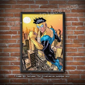 Invincible v2 Comic Tribute Painted Art Print voor Man Cave-stripboeksuperheld