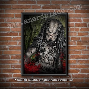 Movie Maniac - Tributo a Predator: lámina artística pintada digitalmente para la cueva del hombre, monstruo de ciencia ficción