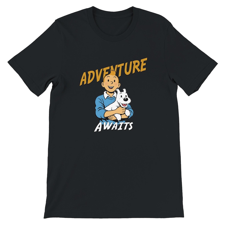 Tin Tin Adventure Awaits Premium Unisex Crewneck T-shirt | Bella + Canvas 3001