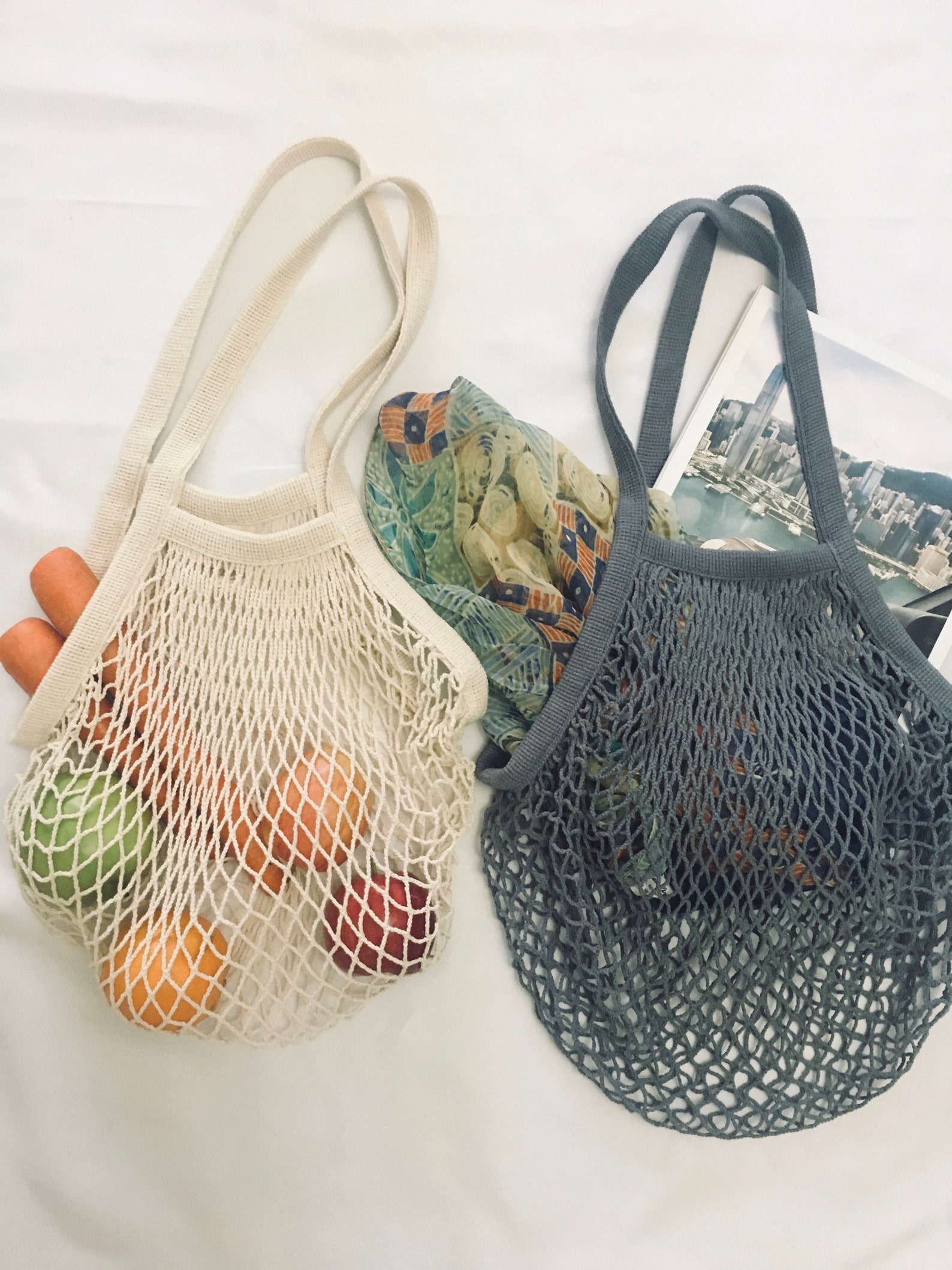 String Market Bags 2 Pack Grocery Bag Reusable Mesh Tote Etsy