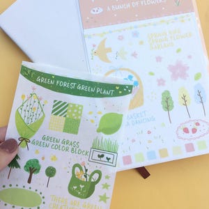 2 Washi Sticker Sheet, Cute Washi Tape, Pastel Washi Sticker Flakes, Journal Sticker, Scrapbooking, Washi Flakes for Cards, Letters, Crafts