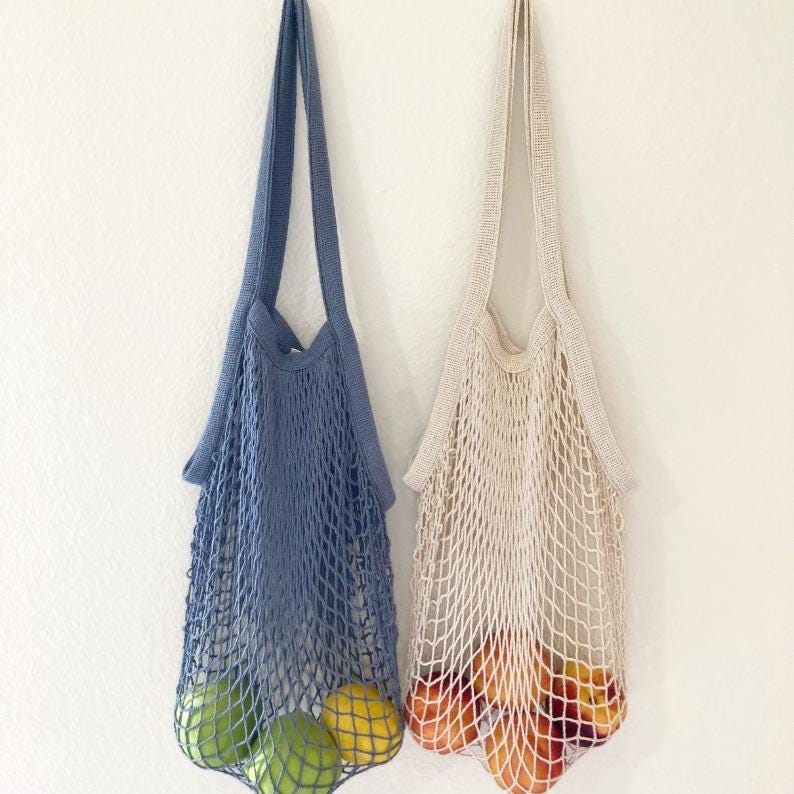 ★TOUT Y EST★ Cotton Knit Net Bag Pouch VIAGE7050 Cotton Net Bag - Etsy