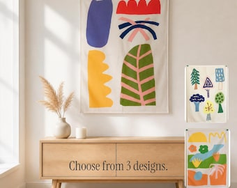 Small Fabric Poster Wall Tapestry: Minimalist Abstract Hanging Art