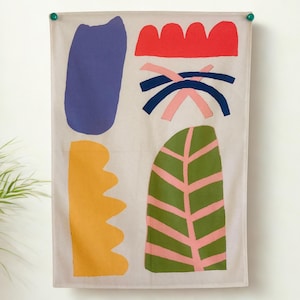 Abstract Tapestry Wall Hanging: Boho Room Fabric Poster