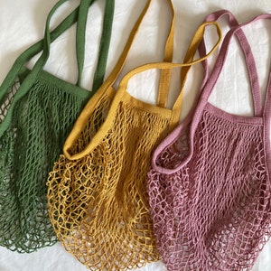 Farmers Market Bag, Reusable Grocery Bag, String Shopping Mesh Tote, Crochet Beach Bag, Cotton Net Bag, Eco Friendly Gift