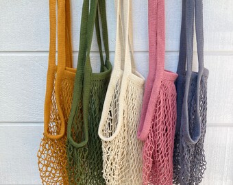French Market Bag, Crochet Beach Bag, Reusable Grocery Bag