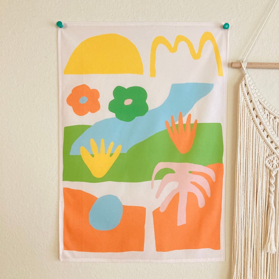 Abstract Tapestry Wall Hanging Tapestry Small Fabric Poster Etsy