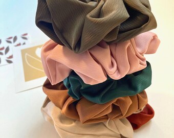 Satin Silk Hair Scrunchies, Large Women Hair Tie, Bridesmaid Gift