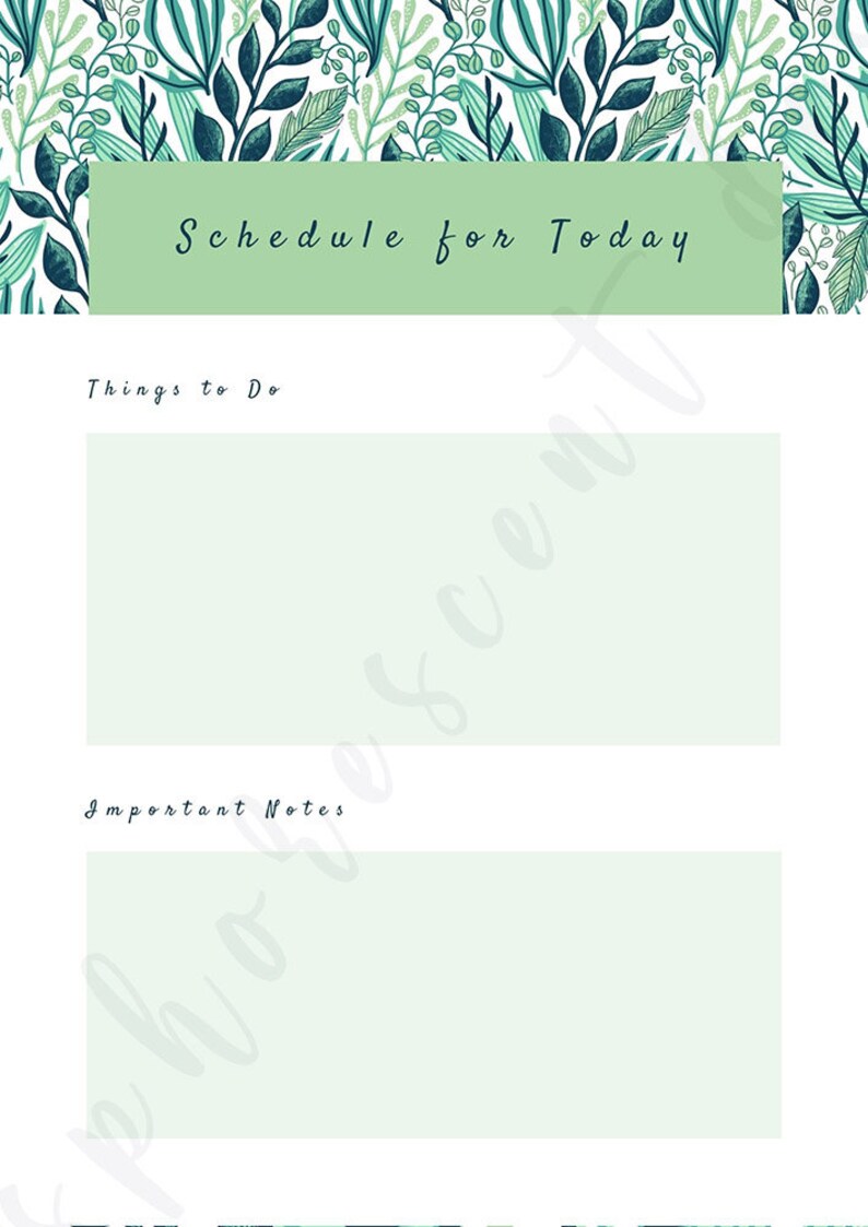 aesthetic green daily planner printableprintable planner