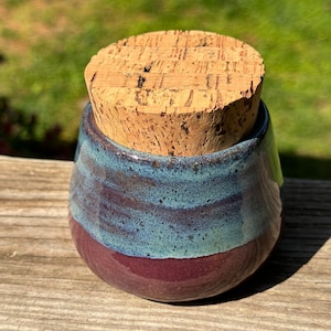 Hand Thrown Corked Jar