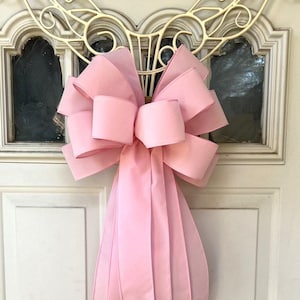 Pale Pink Velvet Valentine Bow for Wreath, Christmas Lantern Bow Decoration, Pink Velvet Ribbon
