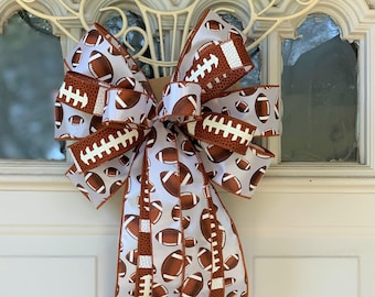 Football Bow,  Sports Bow for Wreath, Football Lantern Bow Decoration, College Football Bow, Football Party