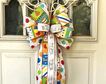 Birthday Bow, Celebration Bow, Gift for Birthday, Party Wreath