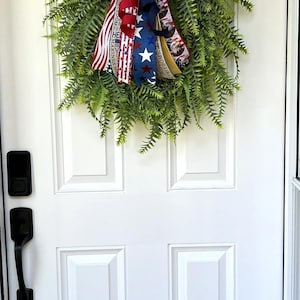 Marines Patriotic Bow, USMC Door Bow, Military Support Bow, Marine Corps Wreath Bow, Deployment Homecoming Decor, Red White Blue Bow image 13