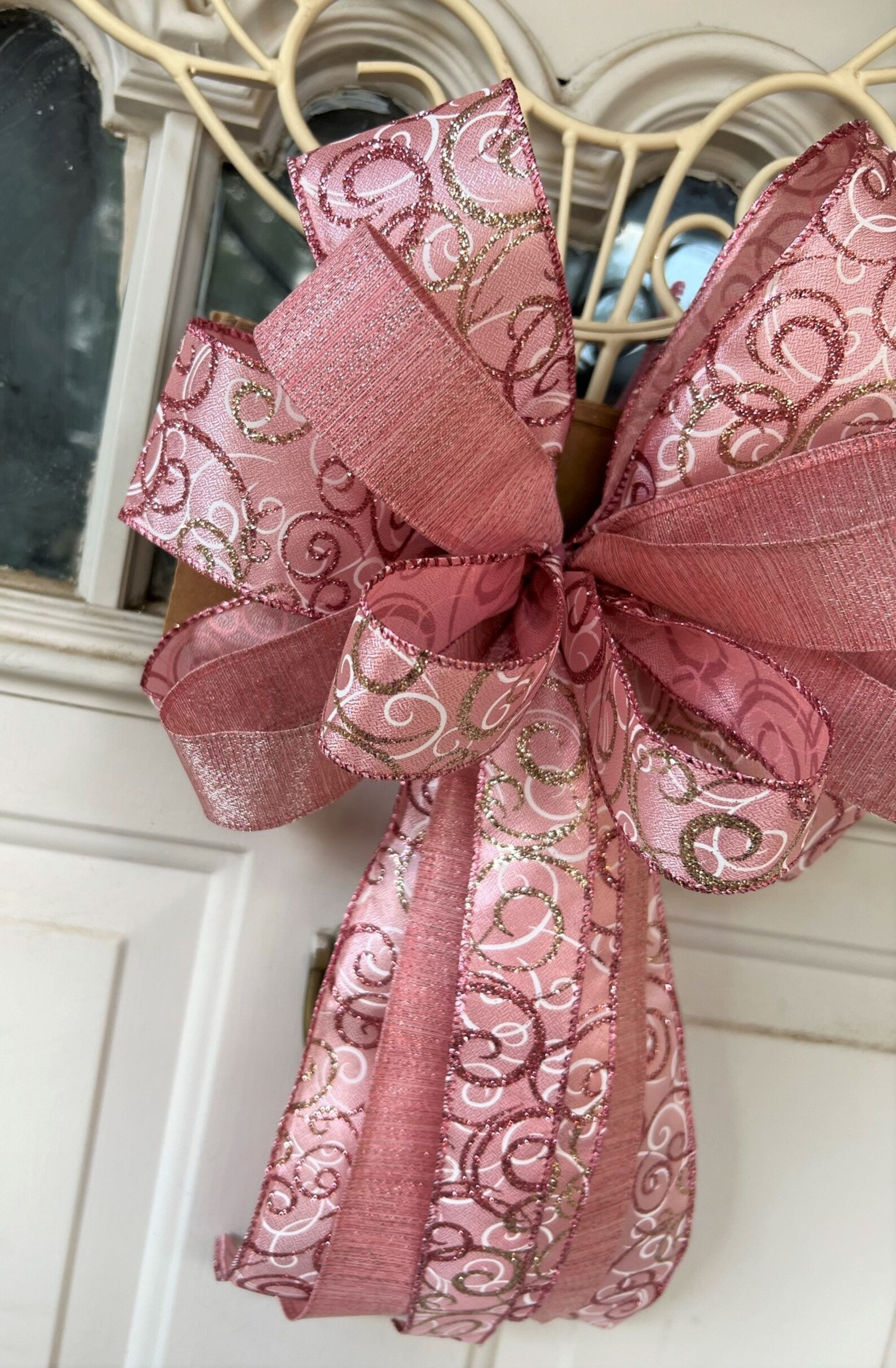 Rose Pink Christmas Tree Bow for Wreath Lantern Bow Etsy