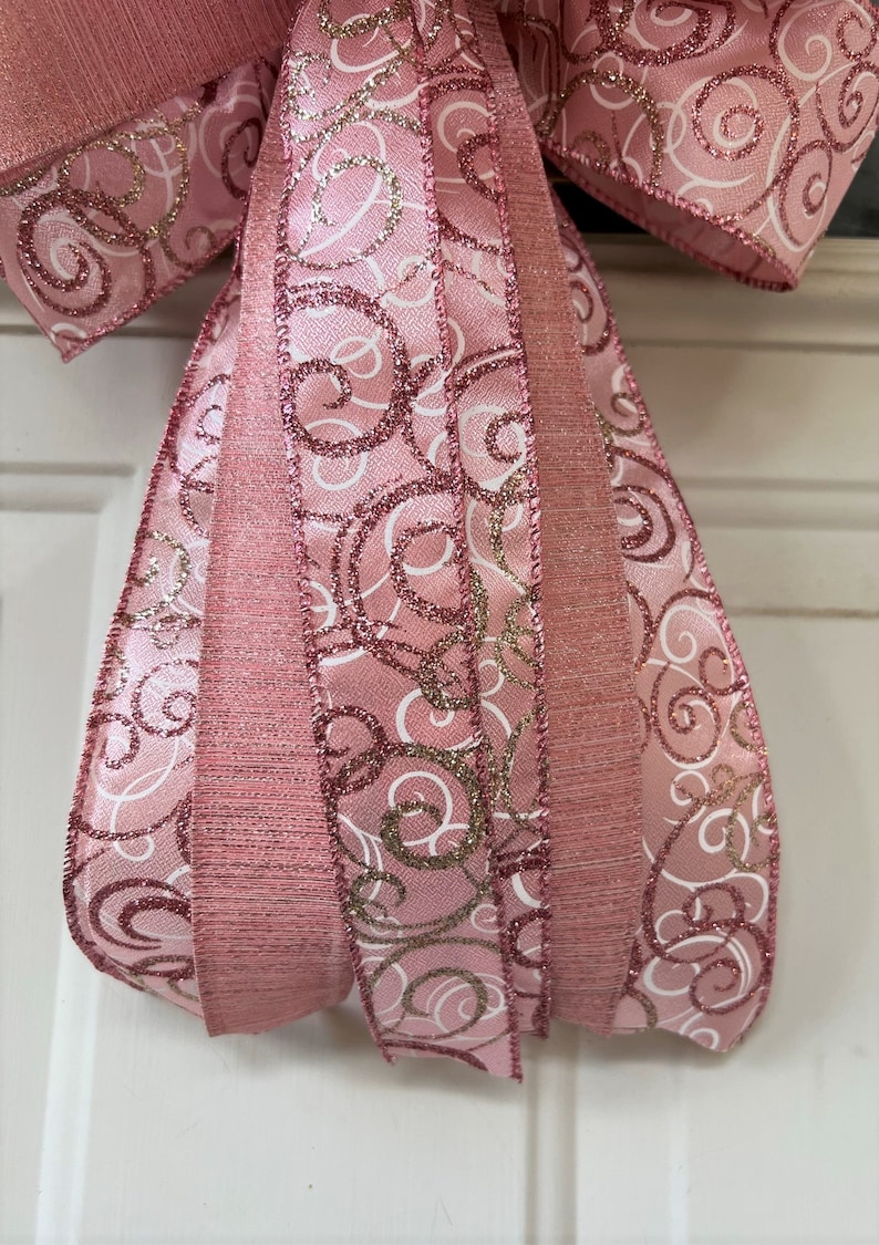 Rose Pink Christmas Tree Bow for Wreath Lantern Bow Etsy