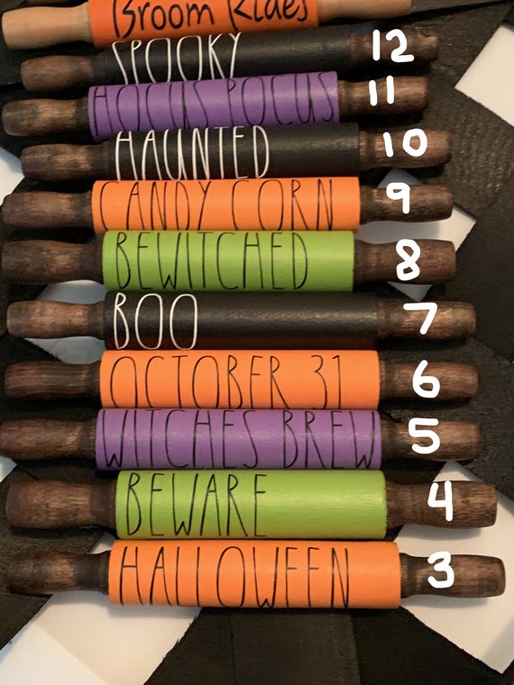 Halloween Mini Rolling Pins Halloween Tiered Tray Decor Fall Etsy