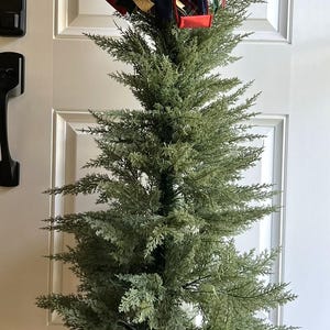 Red with Green Plaid Christmas Tree Bow for Wreath, Small Tartan Christmas Bow, Plaid Tree Topper Bow, Red Green Blue Gold Bow for Lantern bild 9