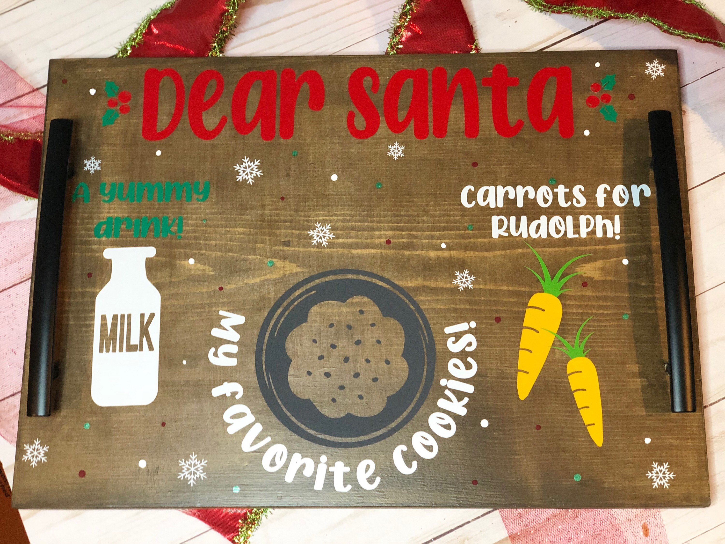 Santa's Treats Tray cookies for Santa handmade wooden Etsy