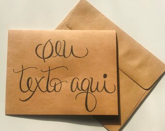 Biglietto portoghese, Calligrafia personalizzata, Lettering portoghese, Biglietto personalizzato, Personalizzato, Personalizzato con lettere, Biglietto del Brasile, Crea un biglietto