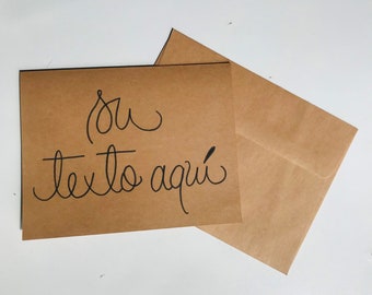 Espanol Card, Custom Lettering, Spanish Card Customized, Create a Card, Create Your Own, Spanish Calligraphy, Card Lettering
