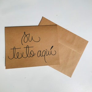 Espanol Card, Custom Lettering, Spanish Card Customized, Create a Card, Create Your Own, Spanish Calligraphy, Card Lettering