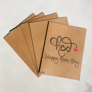 HBD Card, Happy Birthday Card Celebration,Calligraphy Card Pack,Lettering Card Pack,Handmade Card Bundle,Greeting Card Bundle,Happy Born Day