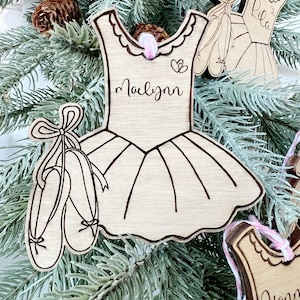Personalized Wooden Ballet Christmas Ornament
