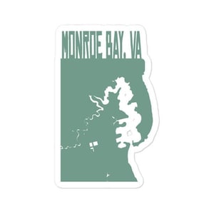 MONROE BAY STICKER, slack tide designs, Chesapeake Bay, Virginia, slack tide, Colonial Beach, Potomac River, Monroe Creek, slack tide