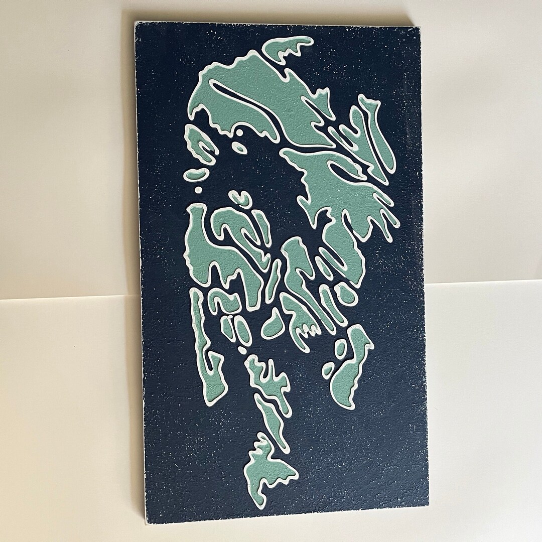 14x24 SMITH ISLAND MAP- Sf/n- Wooden Art, Hand Painted, Eastern Shore ...