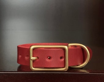 Fancy Dog Collar Red Leather Dog Collar Custom Handmade Dog Collar Luxury Dog Collar Classic Leather Dog Collar