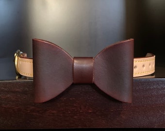 Bow Tie For Dogs Pet Gift Leather Dog Collar With Brown Bow Tie Handsome Dog Collar Dog Collar Accessories Leather