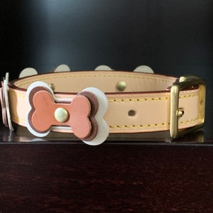 The Couture Engineer - Custom made Louis Vuitton dog collar. Comes in small  medium and large sizes. Made with authentic Louis Vuitton material hand  stitched.
