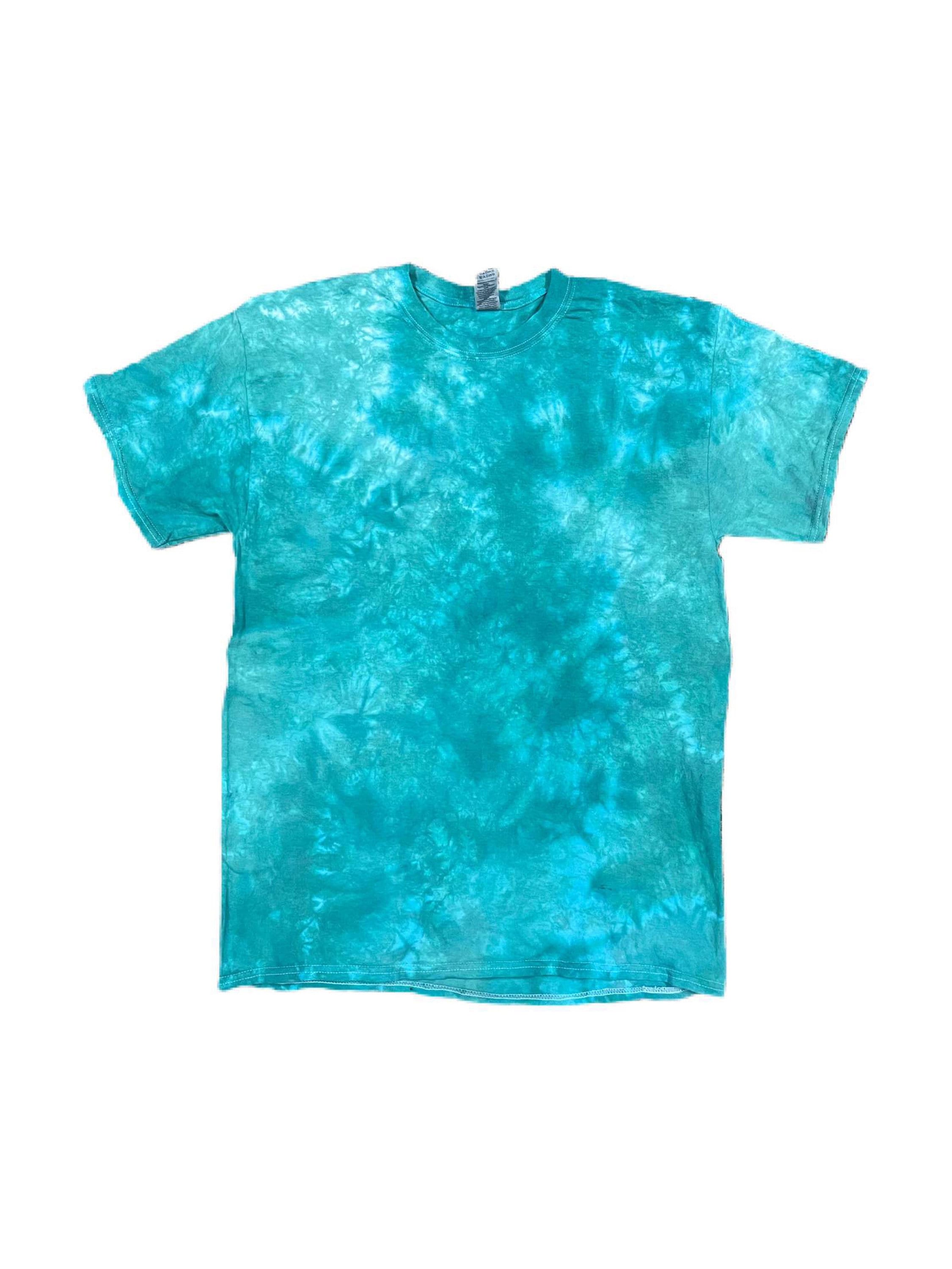 Teal Crumple Tie-Dye T-Shirt Handmade Cotton Shirt | Etsy