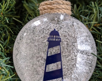 Nautical Lighthouse Glitter Ornament