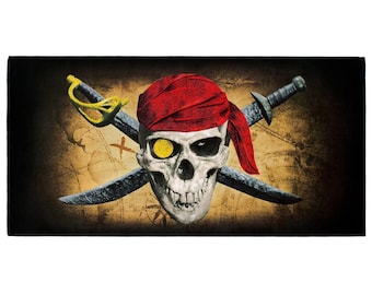 Pirate Map Velour Beach Towel