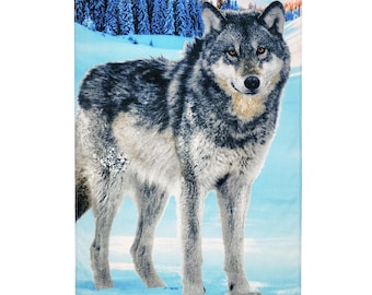 Toalla de playa de terciopelo Lone Wolf