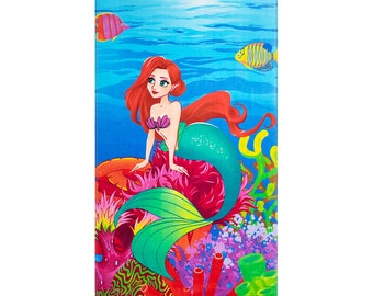 Little Mermaid Velour Beach Towel