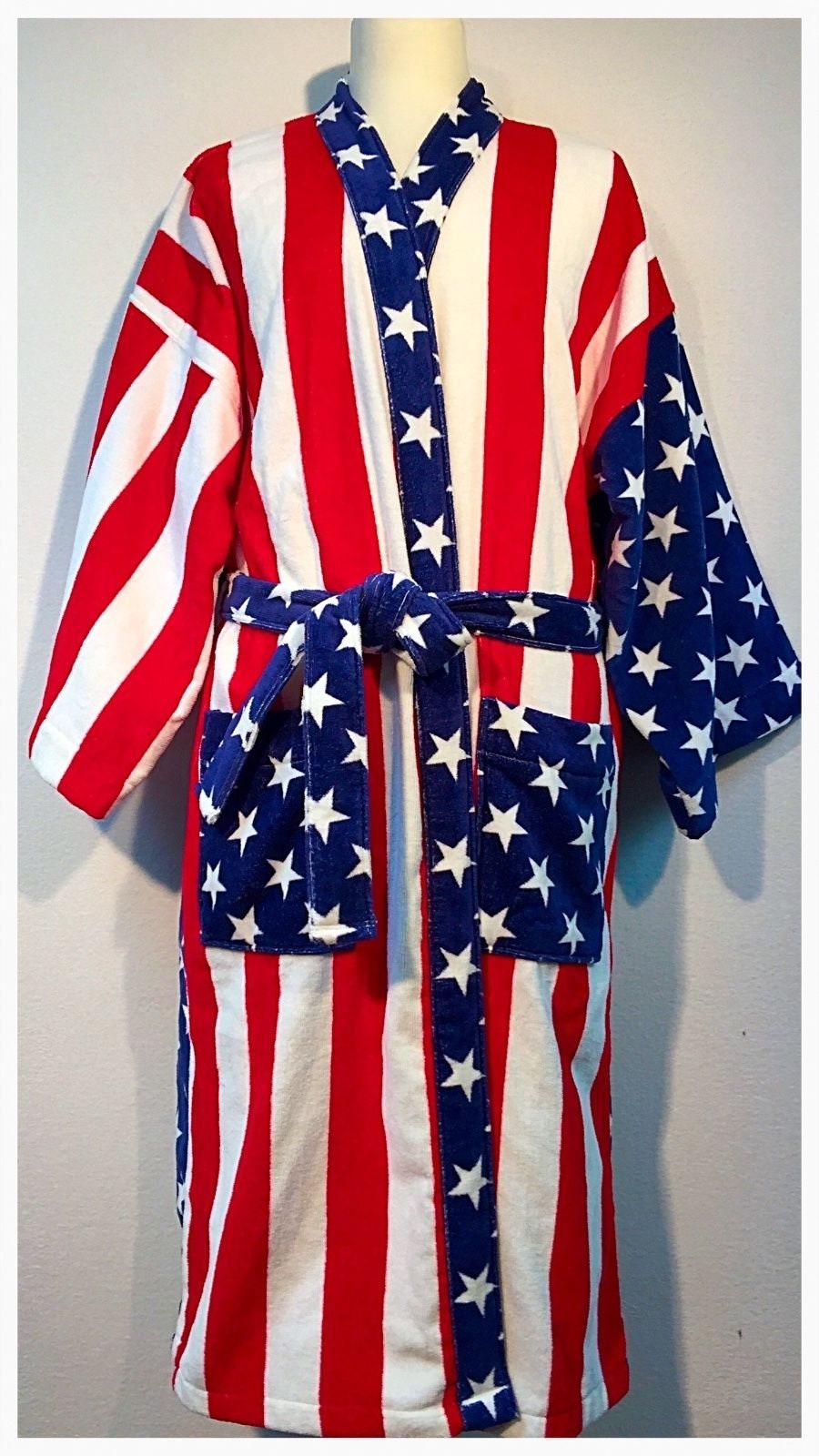 Old Robe Flag American Flag Velour Kimono Robe - Etsy