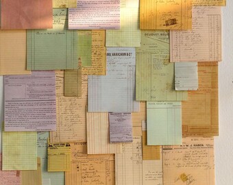 Scrapbook Paper Receipt Collection 100pcs - Craft Paper Assorted Vintage Scrapbook Collage Embellishment journal supplies Junk journal