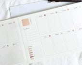PaperNice Desk Pad Undated B5 | 25 Sheets/ 50 Pages double sided prints Weekly and Monthy Spread, aesthetic planner weekly plan monthly plan
