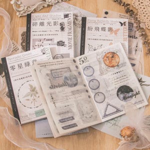 Sticker Book | Fragment Collector 40 Sheets, bullet, journal, stickers, junk journaling, scrapbook materials, pre-cut stickers