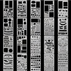 INFUNLY Bookmark Metal Journal Stencil 4X7 Stainless Steel Painting  Stencils Kit Metal Frame Drawing Stencil Templates for DIY Engraving  Painting
