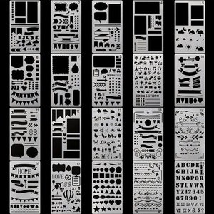 INFUNLY Bookmark Metal Journal Stencil 4X7 Stainless Steel Painting  Stencils Kit Metal Frame Drawing Stencil Templates for DIY Engraving  Painting